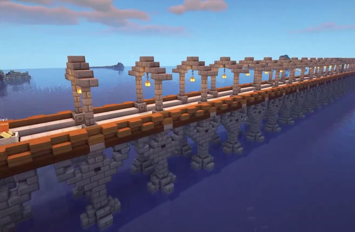 Minecraft railroad bridge